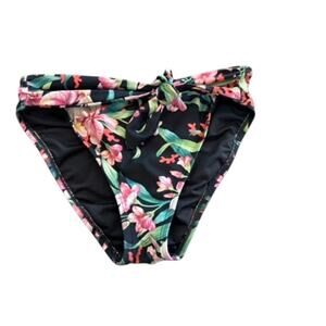 "CARMEN MARC VALVO" Floral Womens Swimsuit Bottom SZ M Beachy Pinup Tie *Pilling
